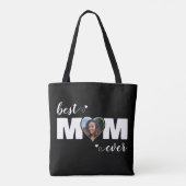 Best Mom Ever Heart Photo Mother's Day Black トートバッグ (裏面)