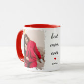 Best Mom Ever l Custom Photo & Text Typography マグカップ (正面左)