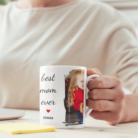 Best Mom Ever l Custom Photo & Text Typography マグカップ