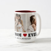 Best Mom Ever Modern 3 Photo Collage Mug ツートーンマグカップ (正面右)