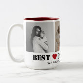 Best Mom Ever Modern 3 Photo Collage Mug ツートーンマグカップ (左)