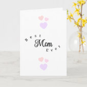 Best Mom Ever Modern Happy Mother's Day Hearts カード (黄色い花)