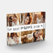 Best Mom Ever Modern Photo Collage Personalized フォトブロック (左)