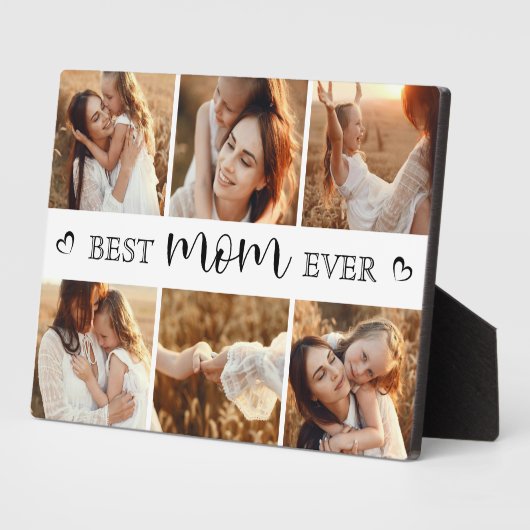 Best Mom Ever Modern Photo Collage Personalized フォトプラーク (側面)