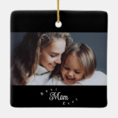 Best Mom Ever Modern Simple セラミックオーナメント (裏面)