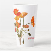 Best Mom Ever Mother's Day Bright Poppy Gift Large カフェラテマグ (正面)