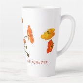 Best Mom Ever Mother's Day Bright Poppy Gift Large カフェラテマグ (右)