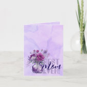 ''Best Mom Ever'' mother's day– Purple Flower Vase カード (正面)