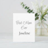 Best mom ever name simple minimal stylish mothers  ポストカード (スタンド正面)