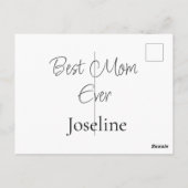 Best mom ever name simple minimal stylish mothers  ポストカード (裏面)