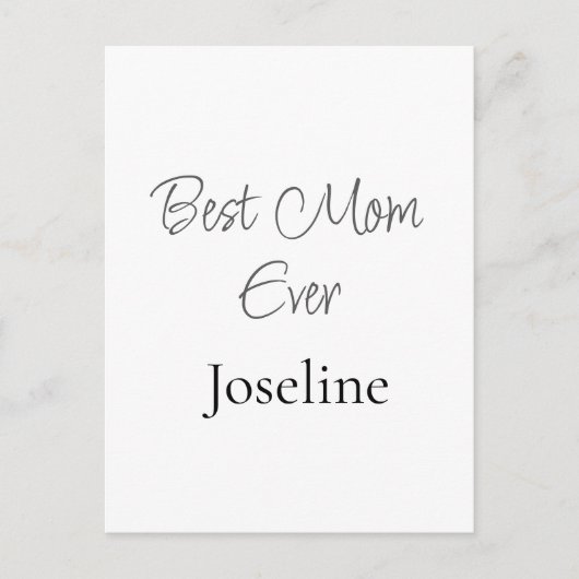 Best mom ever name simple minimal stylish mothers  ポストカード (正面)
