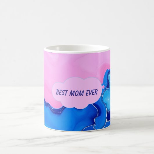 Best Mom Ever Pastel Fluid Art コーヒーマグカップ (中央)
