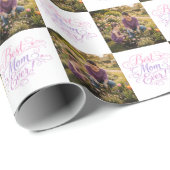 Best Mom Ever Pastel Hearts Custom Photo ラッピングペーパー (ロールコーナー)