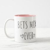 Best MOM Ever Personalized ツートーンマグカップ (左)