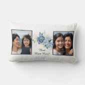 Best Mom Ever Personalized 2 Photo Floral ランバークッション (裏面)