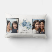 Best Mom Ever Personalized 2 Photo Floral ランバークッション (正面)
