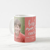 Best Mom Ever Personalized Photo Mug Gift コーヒーマグカップ (正面左)