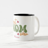 Best Mom Ever Personalized Script Name Mug ツートーンマグカップ (正面右)