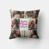 Best Mom Ever Photo Collage Birthday Mother's Day クッション (裏面)