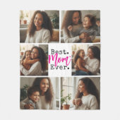 Best Mom Ever Photo Collage Birthday Mother's Day フリースブランケット (正面)