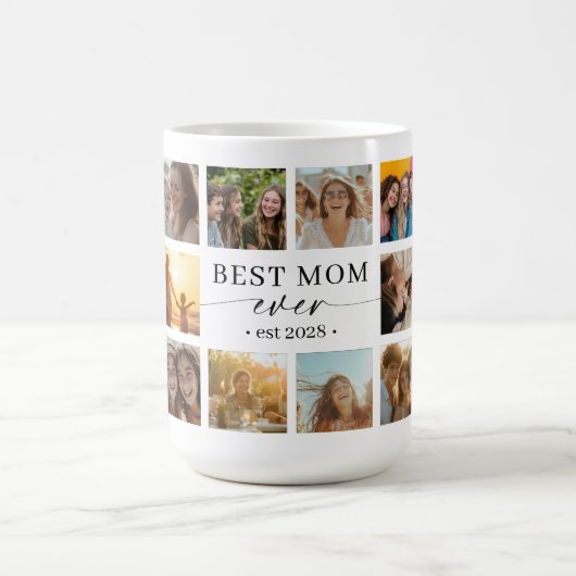 Best Mom Ever Photo Collage Mug Gift コーヒーマグカップ (中央)