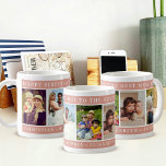 Best Mom Ever Photo Collage Peach Happy Birthday コーヒーマグカップ<br><div class="desc">Make her birthday extra special with this Best Mom Ever Photo Collage Peach Happy Birthday Coffee Mug. Featuring soft peach frames at the top and bottom, this mug allows you to personalize heartfelt happy birthday wishes and meaningful family names. The center showcases a photo collage with a custom 5 photo...</div>