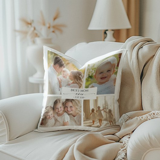 Best Mom Ever Photo Collage Pillow クッション