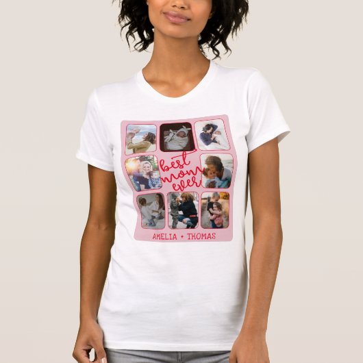 Best Mom Ever Photo Collage Tシャツ (正面)