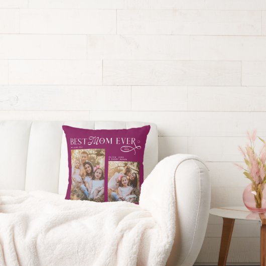 Best Mom Ever Photos Heart Mothers Day Gifts クッション (ソファ)