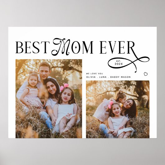 Best Mom Ever Photos Heart Mothers Day Gifts ポスター (正面)