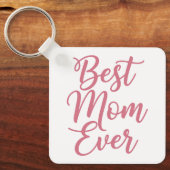 Best Mom Ever Pink Custom 1 Photo Keepsake キーホルダー (正面)