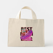 Best Mom ever pug in a donut ミニトートバッグ (裏面)