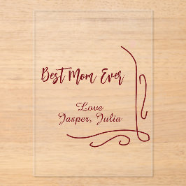 Best mom ever red love Spanish border stylish  アクリル招待状