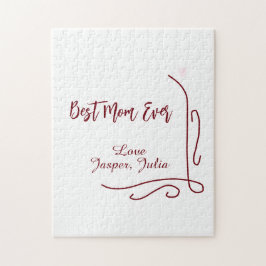 Best mom ever red love Spanish border stylish  ジグソーパズル
