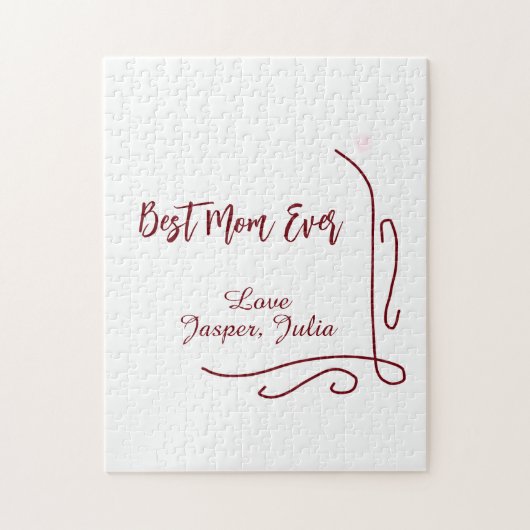 Best mom ever red love Spanish border stylish  ジグソーパズル (縦)