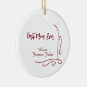 Best mom ever red love Spanish border stylish  セラミックオーナメント (右)