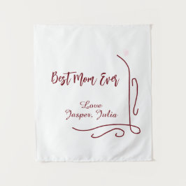 Best mom ever red love Spanish border stylish  タペストリー