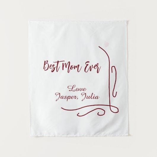 Best mom ever red love Spanish border stylish  タペストリー (正面)