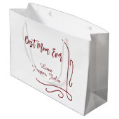 Best mom ever red love Spanish border stylish  ラージペーパーバッグ (裏面アングル)