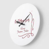 Best mom ever red love Spanish border stylish  ラージ壁時計 (傾斜)