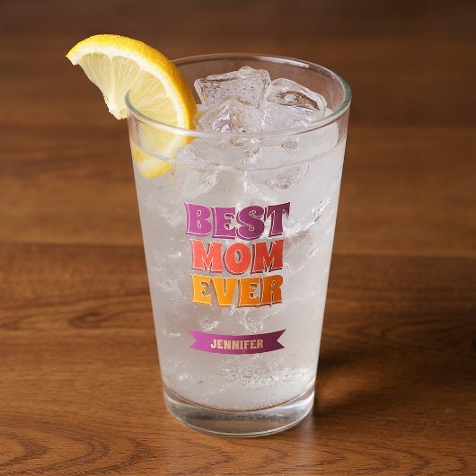 Best Mom Ever Retro Custom Name Funky Colorful  タンブラーグラス