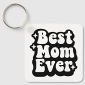 Best Mom Ever Retro Groovy 1 Photo Keepsake キーホルダー (正面)