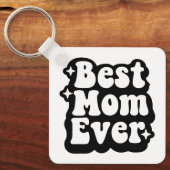 Best Mom Ever Retro Groovy 1 Photo Keepsake キーホルダー (正面)