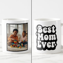 Best Mom Ever Retro Groovy 1 Photo Keepsake コーヒーマグカップ