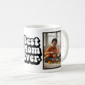 Best Mom Ever Retro Groovy 2 Photo Keepsake コーヒーマグカップ (正面右)