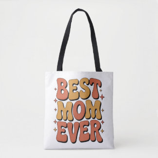 Best Mom Ever Retro Groovy Tote Bag トートバッグ