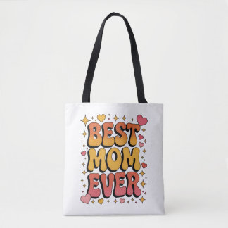 Best Mom Ever Retro Groovy Tote Bag トートバッグ