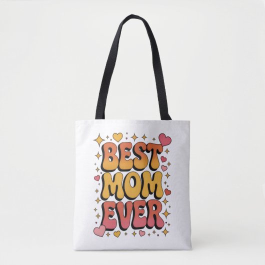 Best Mom Ever Retro Groovy Tote Bag トートバッグ (正面)