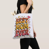 Best Mom Ever Retro Groovy Tote Bag トートバッグ (クローズアップ)
