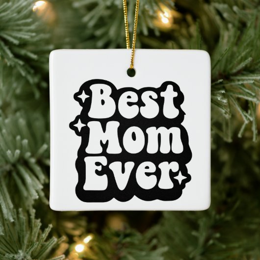 Best Mom Ever Retro Photo Christmas Keepsake  セラミックオーナメント (ツリー)